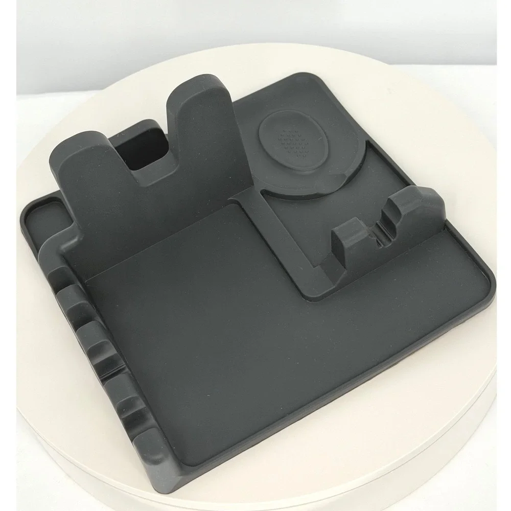 Silicone‎ Kitchen Utensil Rest Spoon Holder Mat Countertop Spill Pad Gray 96-11